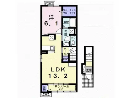 カインドハウスIII(1LDK/1階)の間取り写真