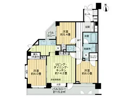 コスモ西尾久(3LDK/2階)の間取り写真