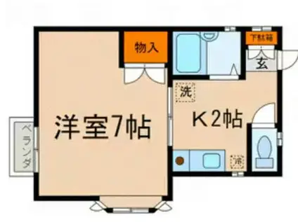 エステートピアベイサージュ(1K/2階)の間取り写真