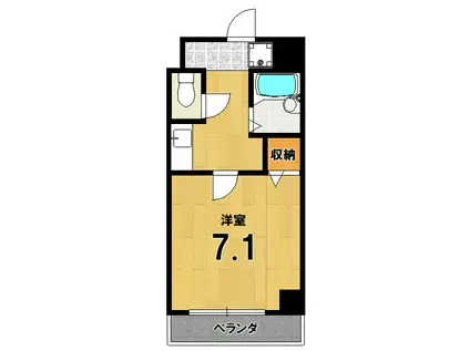 ラフォーレ聖護院(1K/2階)の間取り写真