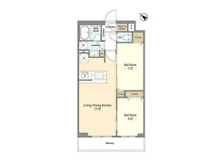 グランカーサ王子II(2LDK/1階)の間取り写真