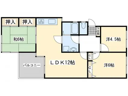 ホワイトキャッスル東鳴水(3LDK/4階)の間取り写真