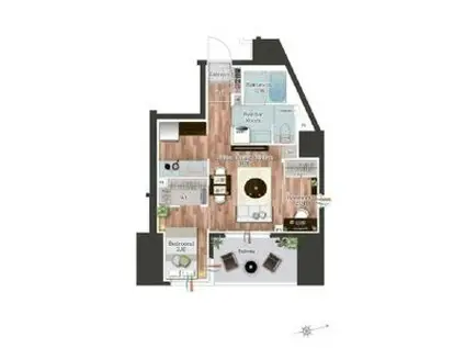 デュオフラッツ池尻大橋ノリス(2LDK/2階)の間取り写真