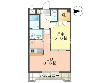 プルミエール(1LDK/2階)の間取り写真
