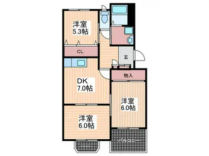 村上マンション(3DK/2階)の間取り写真