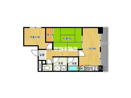 E-FLAT(2LDK/6階)の間取り写真