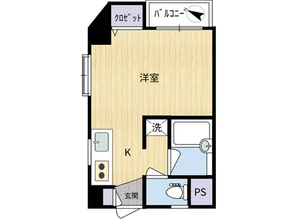 ベルメゾンVI(ワンルーム/2階)の間取り写真