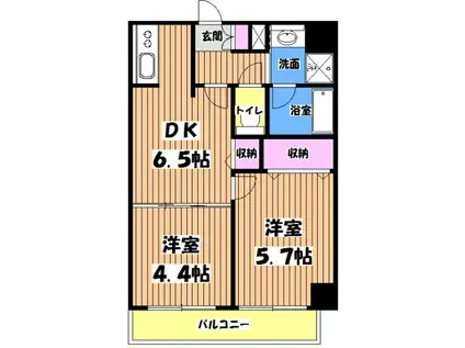 TS GARDEN西八王子ウエスト(2DK/3階)の間取り写真