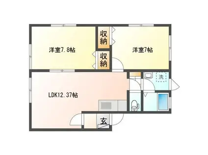 プラセール有楽(2LDK/1階)の間取り写真