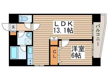 ESSE栄(1LDK/8階)の間取り写真