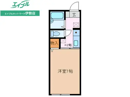 セジュールMORI(1K/1階)の間取り写真