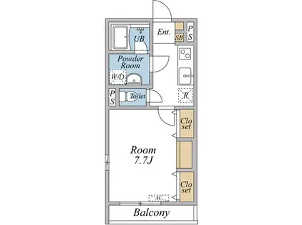 ウインドヒル川口(1K/3階)の間取り写真