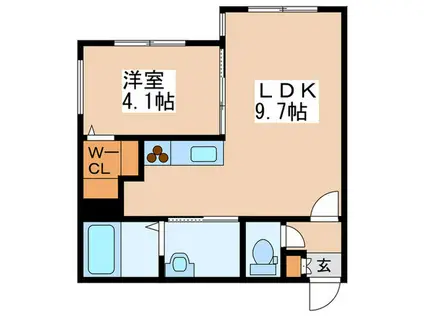 ルミエール 月寒東(1LDK/1階)の間取り写真