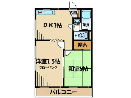 第二寿々盛マンション(2DK/2階)の間取り写真