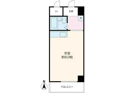 メゾン花月(ワンルーム/4階)の間取り写真