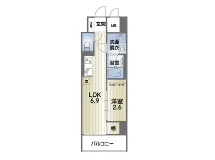 RISE KUMAMOTO EXE(1LDK/12階)の間取り写真