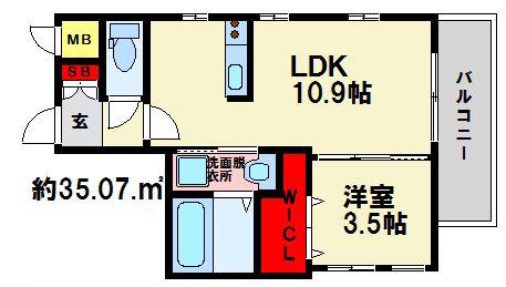 ベルウッドコート塩原(1LDK/2階)の間取り写真