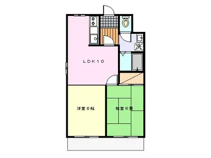 及川ビル(2LDK/6階)の間取り写真