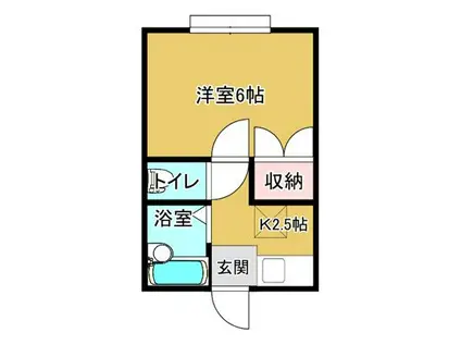 パレスウエスト(1K/2階)の間取り写真