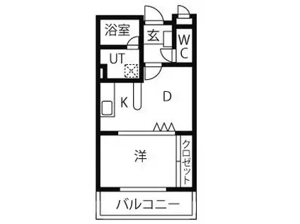 アルカディアVII(1DK/1階)の間取り写真