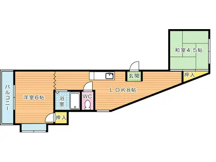 サンシティ泉台(2DK/2階)の間取り写真
