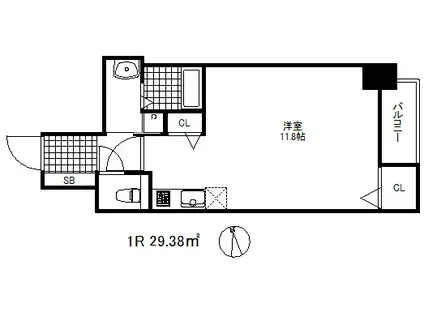 エスディーグランツ新神戸(ワンルーム/2階)の間取り写真