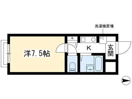 クリヨンII(1K/3階)の間取り写真