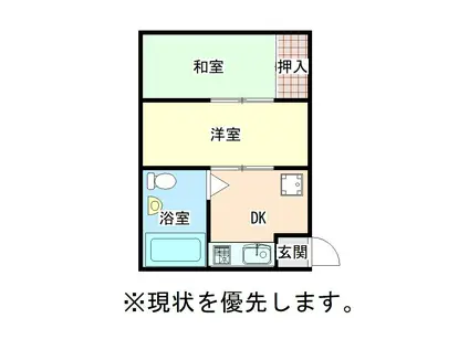 清見荘(2K/2階)の間取り写真