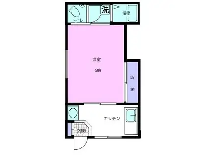 タチバナ荘第二(1DK/2階)の間取り写真