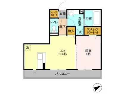 カメリア(1LDK/1階)の間取り写真