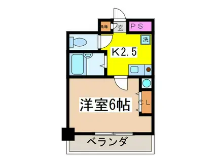 シルクリバー白河(1K/4階)の間取り写真