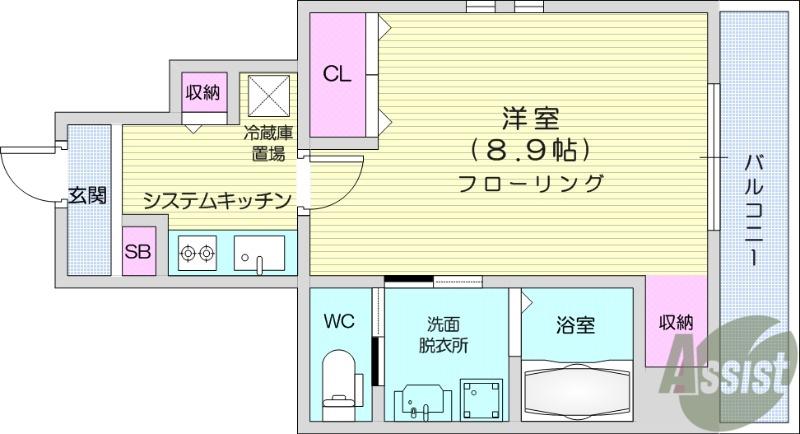 リトスメラン上杉(1K/1階)の間取り写真