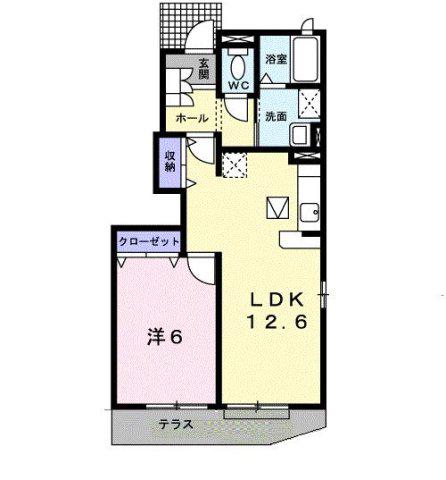 エトワール I(1LDK/1階)の間取り写真