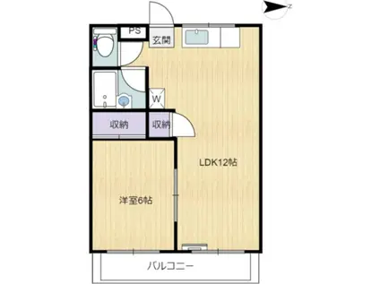 アネックス 太田市西本町 (1LDK/2階)の間取り写真