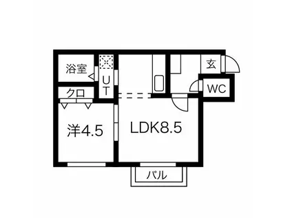 FEER I QUE(1LDK/2階)の間取り写真
