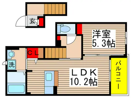 サニーヒルレオI(1LDK/2階)の間取り写真