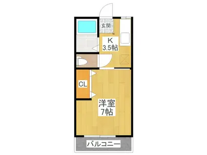 ルミエール(1K/1階)の間取り写真