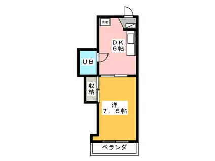 カーサ立石(1DK/3階)の間取り写真