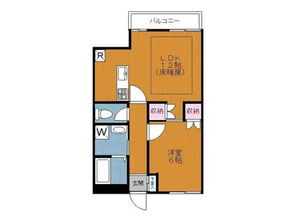 富士見台大沢ビル(1LDK/4階)の間取り写真