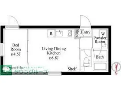 CASAPIAZZA蒲田イースト(1LDK/3階)の間取り写真