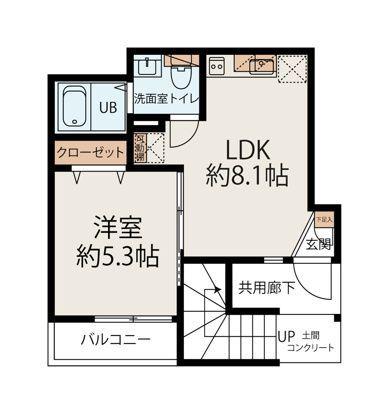 ラメール鴨居(1LDK/3階)の間取り写真