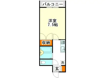 サンライズITA(1K/6階)の間取り写真