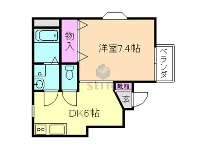 SYMPHONYシンフォニー(1DK/3階)の間取り写真