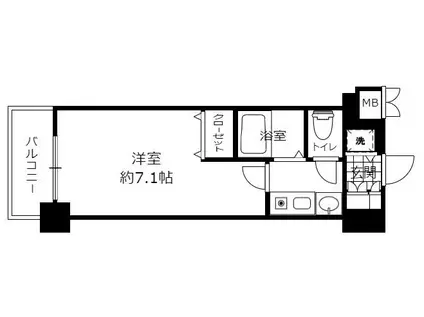 プレサンス神戸駅前(1K/6階)の間取り写真