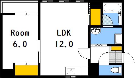 福地産業十日市ビル(1LDK/4階)の間取り写真