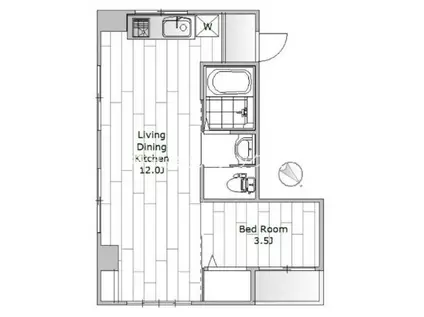 山田ビル(1LDK/2階)の間取り写真