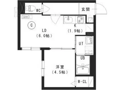 TZ MADE 04 (1LDK/1階)の間取り写真