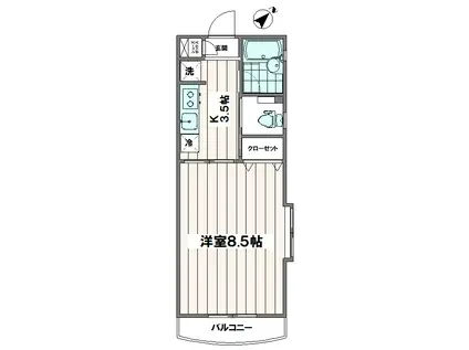 フォンテーヌ目白(1K/2階)の間取り写真