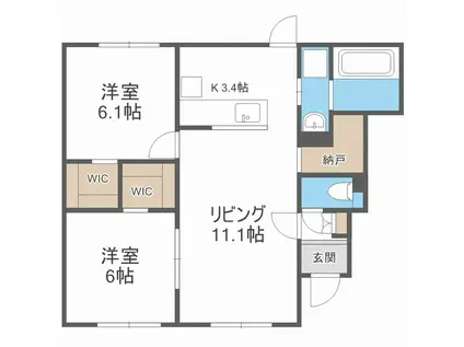ルミエール メゾンC(2LDK/1階)の間取り写真