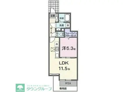 グランステラ(1LDK/1階)の間取り写真